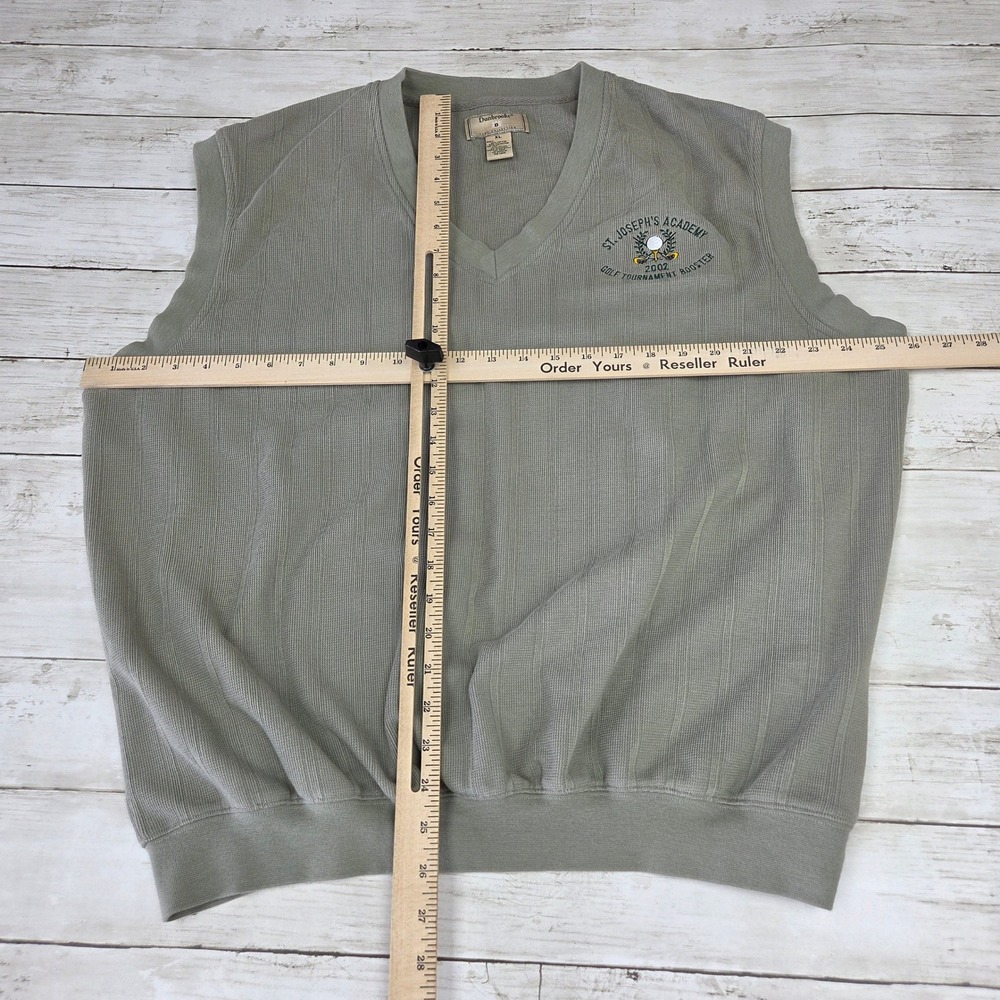 VTG Dunbrooke Mens XL Sage Green Golf Sweater Vest St Josephs Academy 2002 - Picture 2 of 10